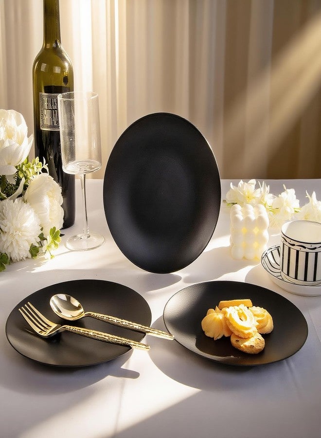 ejonirinjonir EI 80pcs Black Plastic Dessert Plates,Black Disposable Dessert Plates 7.5inch for Tea Party Wedding Birthday. - Image 5