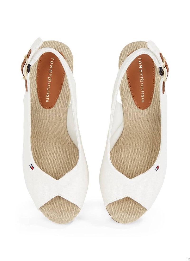 TOMMY HILFIGER - Women's High Wedge Espandrille - Cotton, White - Image 1