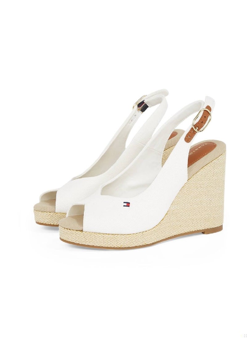 TOMMY HILFIGER - Women's High Wedge Espandrille - Cotton, White - Image 1