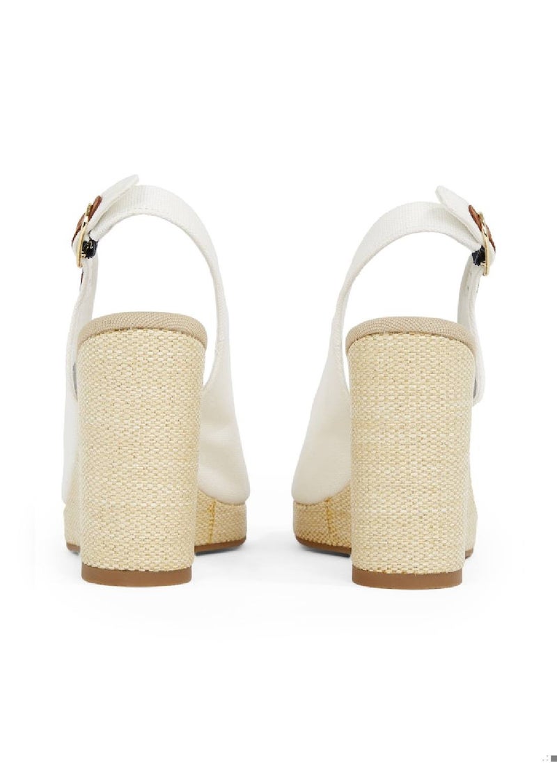TOMMY HILFIGER - Women's High Wedge Espandrille - Cotton, White - Image 1
