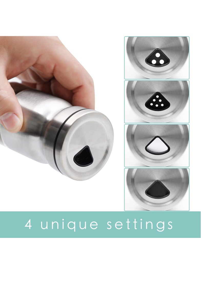 Excefore 2PCS Salt and Pepper Shakers Set by Premium Salt Shaker with Adjustable Pour Holes-Kosher Salt Shaker with Food Grade Stainless Steel  - Image 3