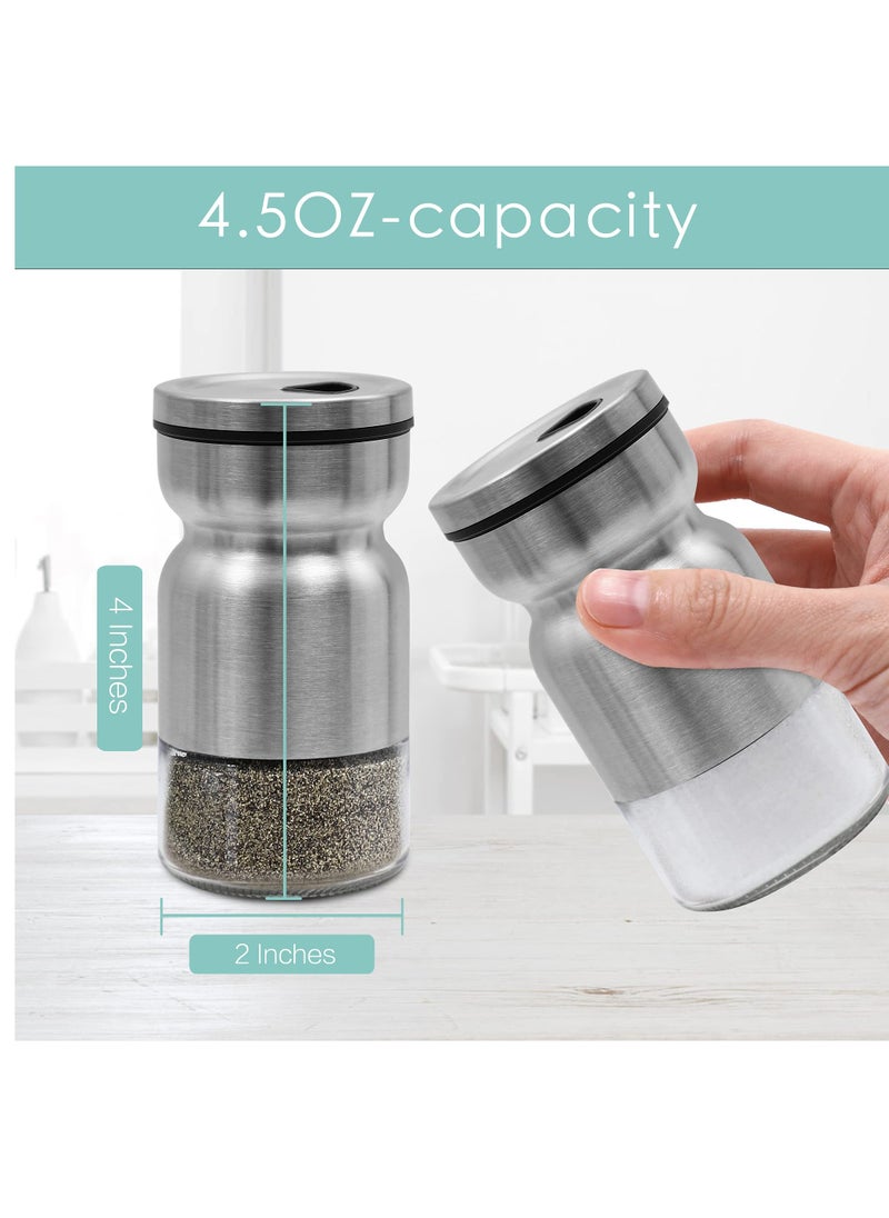 Excefore 2PCS Salt and Pepper Shakers Set by Premium Salt Shaker with Adjustable Pour Holes-Kosher Salt Shaker with Food Grade Stainless Steel  - Image 2