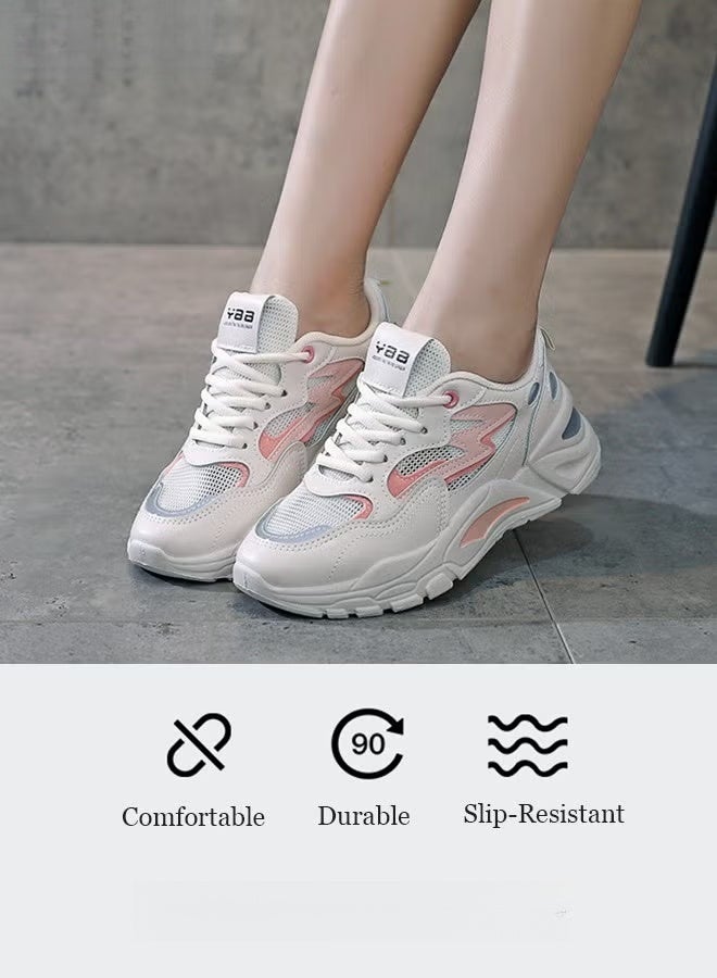 Women Stylish Chunky Sneakers, Lace up Non Slip Platform Shoes, Versatile Low Top Sneakers, Casual Comfy Sports Shoes for Ladies, Suitable for Daily Wear and Outdoor Activities - Image 3