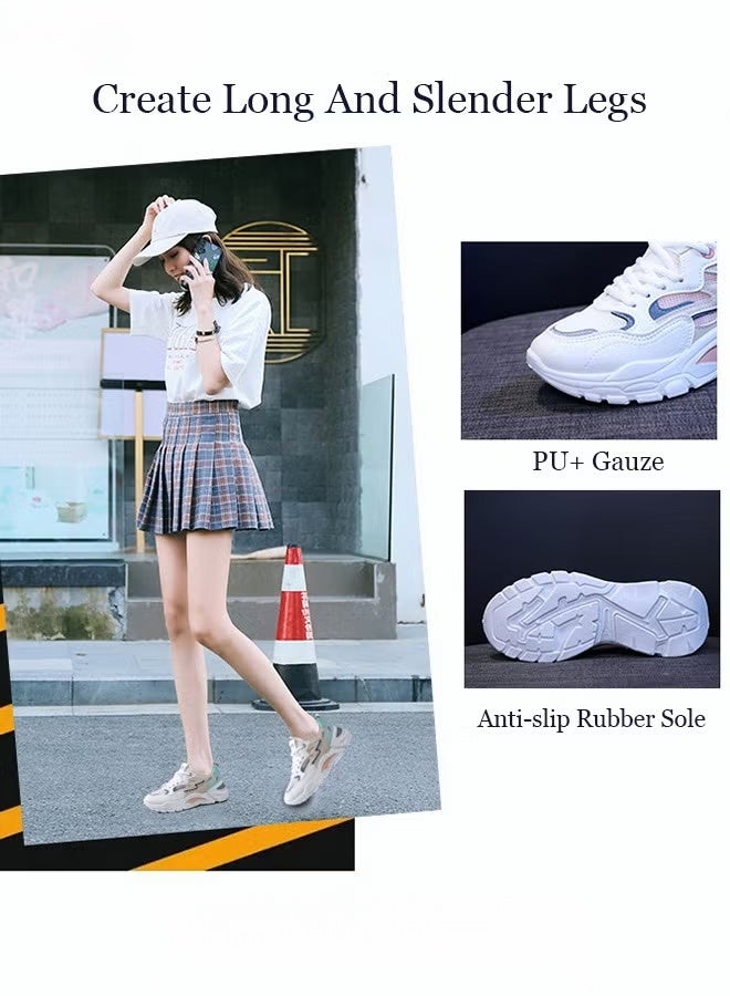 Women Stylish Chunky Sneakers, Lace up Non Slip Platform Shoes, Versatile Low Top Sneakers, Casual Comfy Sports Shoes for Ladies, Suitable for Daily Wear and Outdoor Activities - Image 5