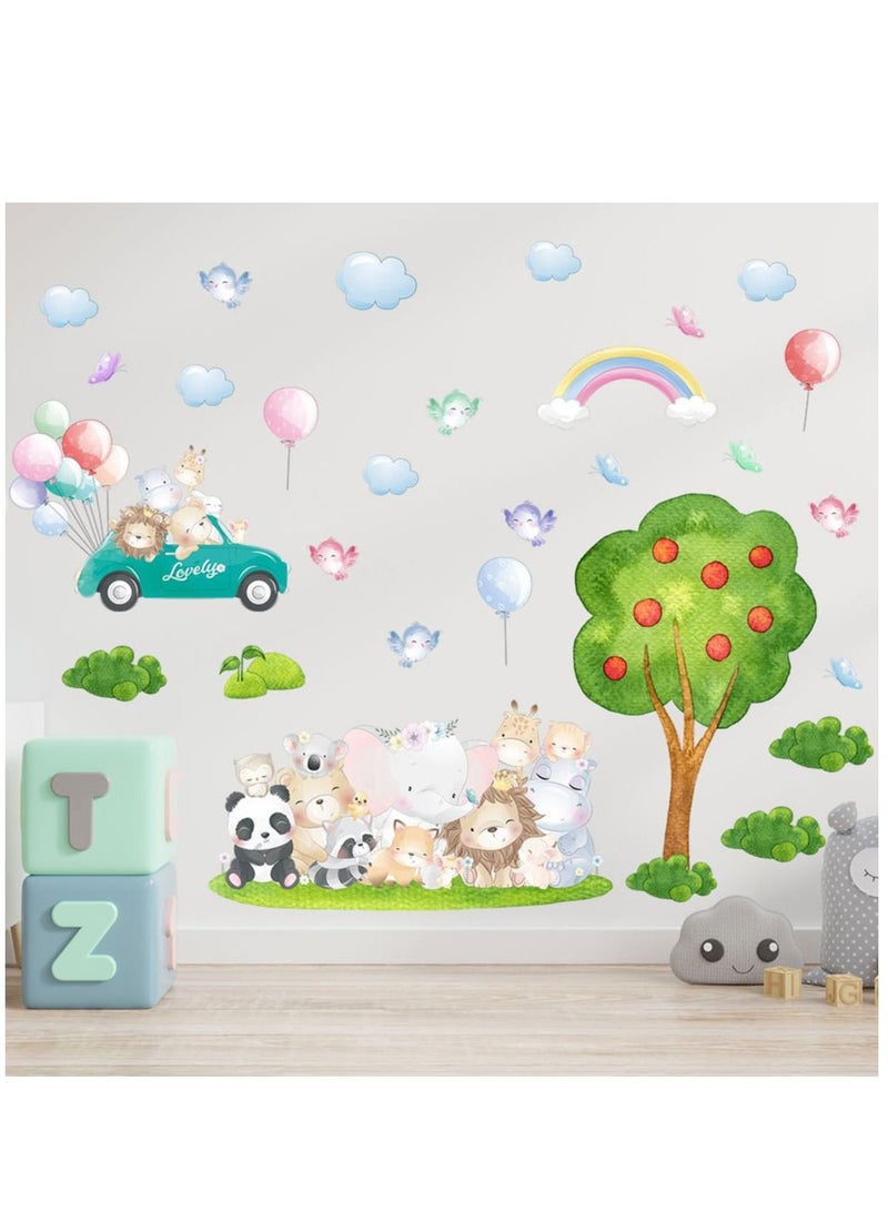 Bluejw Cartoon Animal Balloon Wall Stickers Perfect For Kids' Bedrooms And Nurseries  - Image 4