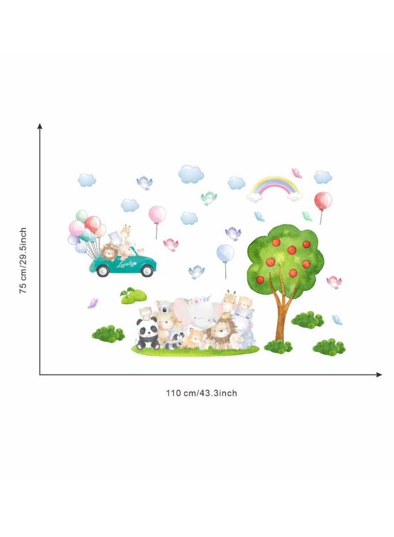 Bluejw Cartoon Animal Balloon Wall Stickers Perfect For Kids' Bedrooms And Nurseries  - Image 2