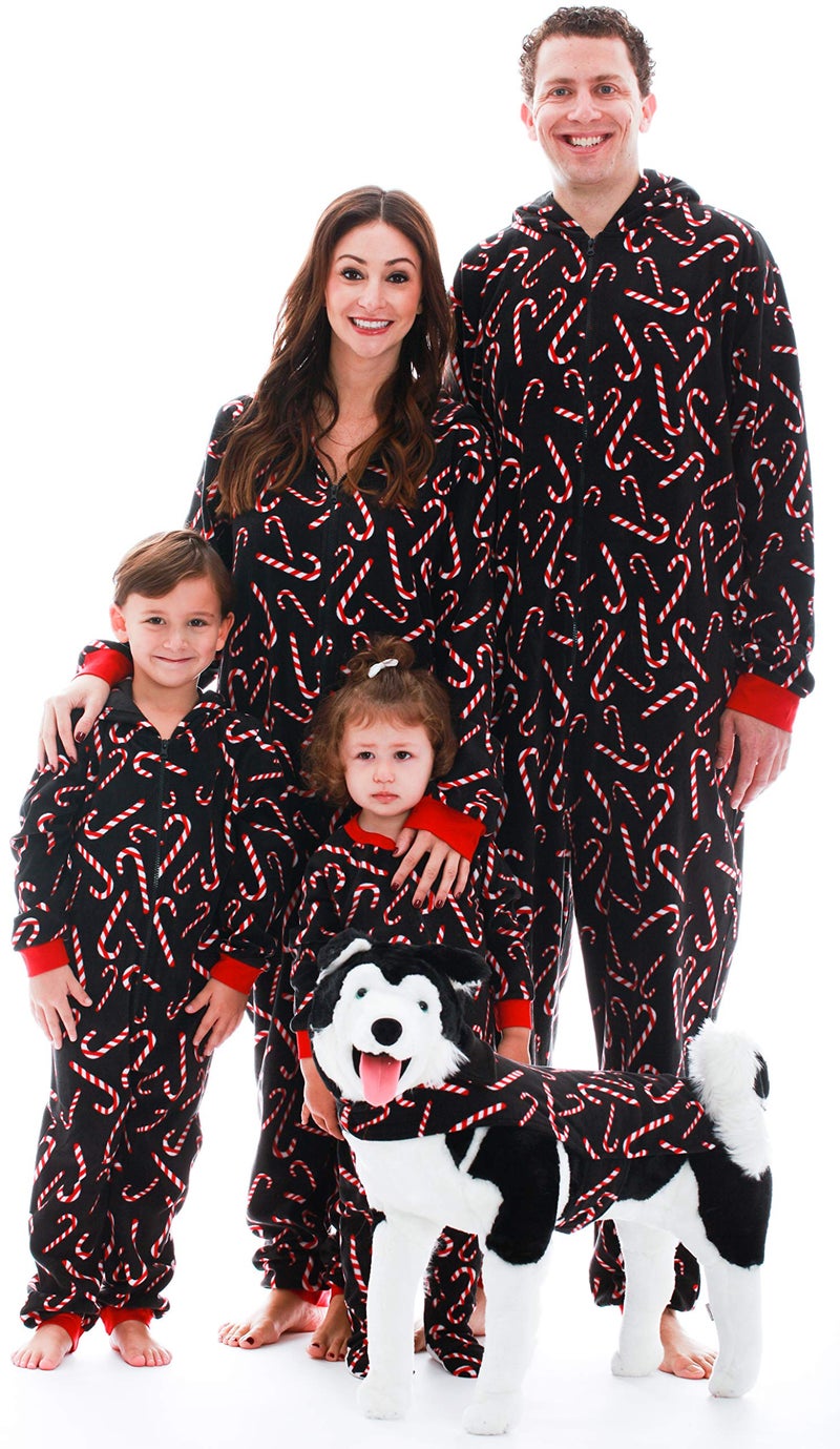 followme Family Pajamas Candy Cane Microfleece Mens Adult Onesie 675410179XXL