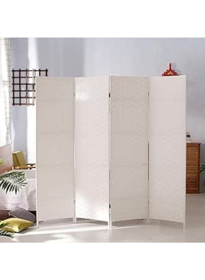 Harmony Home Harmony Home 4-Panel Room Divider, 180 x 180 cm, Folding Privacy Screen Partition, Portable Freestanding Rattan Divider for Bedroom, Office & Living Room (A12)  - Image 1