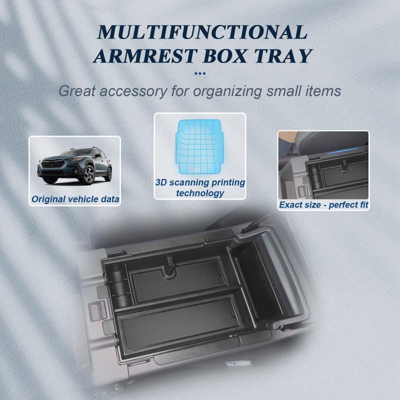 BIBIBO BIBIB0 2Pack 2024 2025 2026 Crosstrek Center Console Organizer for 2023-2026 Subaru Crosstrek&2024+ Impreza Console Trays Crosstrek Insert Glove Pallet Organizer 2026 Crosstrek Hybrid Double Layers - Image 2