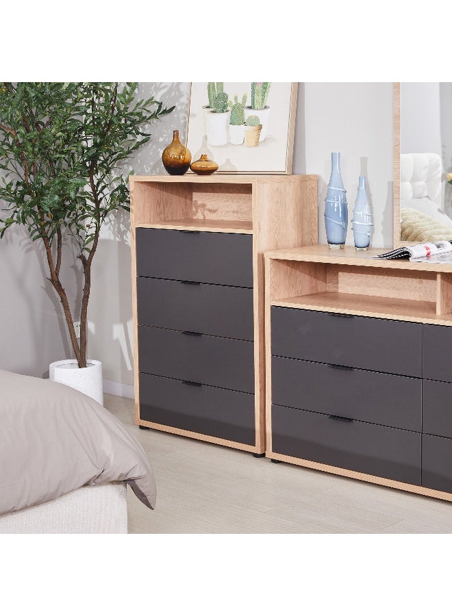 Home Box Orion Chest of 4 Drawers - Oak and Grey - Image 1