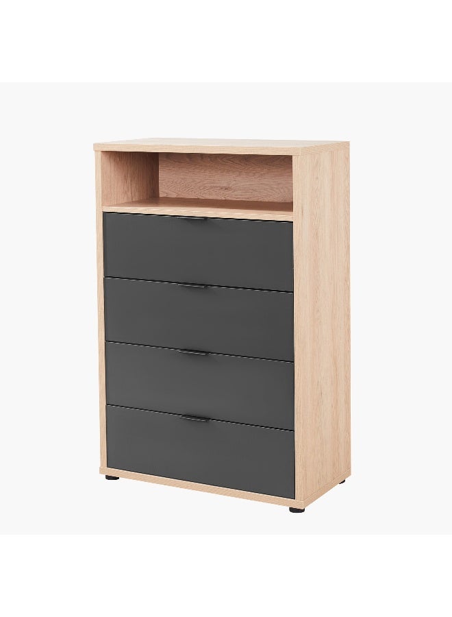 Home Box Orion Chest of 4 Drawers - Oak and Grey - Image 5