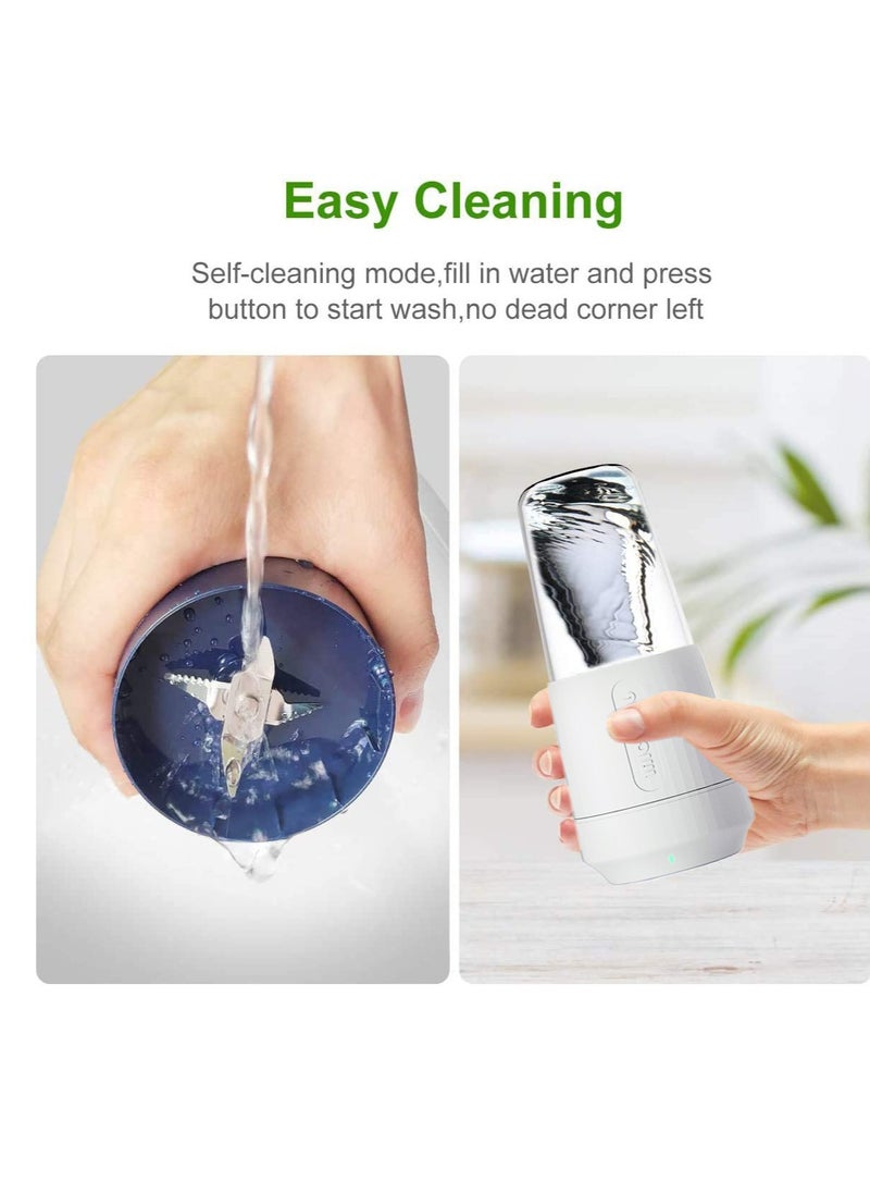 SYOSI - Mini Portable Blender Personal Blender 350ml Smoothie Shake Maker Fruit Juice Cup with Four Blades Handheld Juicer Machine 3000mAh Rechargeable 24000rpmormin for HomeorOffice - Image 1
