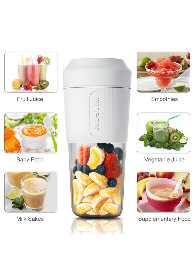 SYOSI - Mini Portable Blender Personal Blender 350ml Smoothie Shake Maker Fruit Juice Cup with Four Blades Handheld Juicer Machine 3000mAh Rechargeable 24000rpmormin for HomeorOffice - Image 1