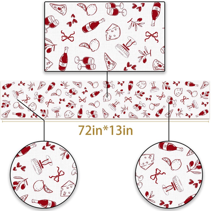 Pudodo That's Amore Table Runner Valentines Day Italian Themed Bachelorette Party Wedding Bridal Shower Kitchen Dining Room Home Decor (13" x 72") - Image 3