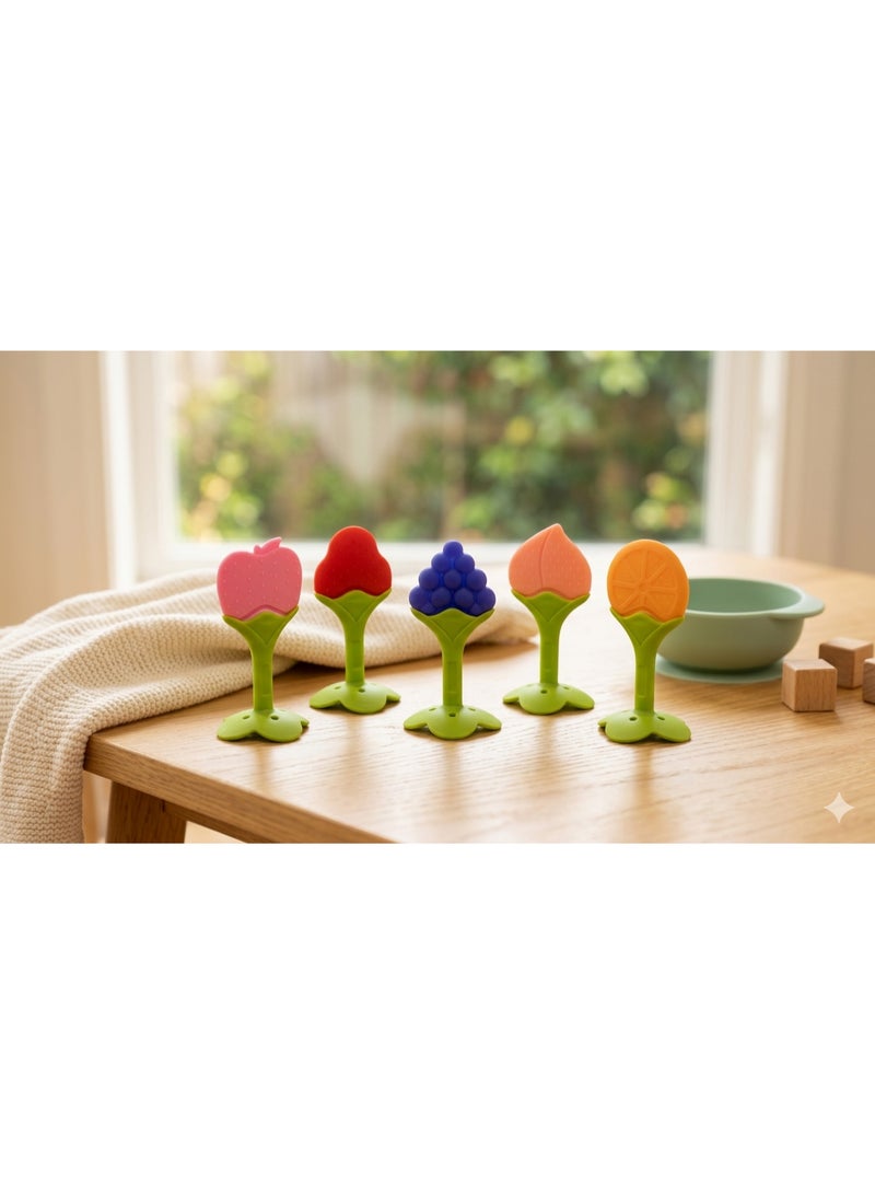 MiniMe Crochet Peach BPA-Free Teether Pacifier | 0–12 Months | Peach & Orange | 100% Food-Grade Silicone | Crochet Texture & Ergonomic Handle & Portable Design & Dishwasher Safe & Hypoallergenic - Image 2