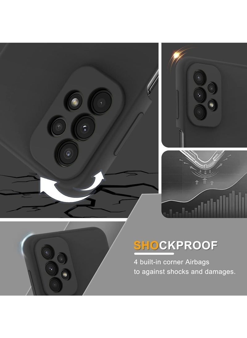 Raxoom Samsung Galaxy A23 5G/4G Case â€“ Slim Liquid Silicone Shockproof Protective Case with 2 Pack Tempered Glass Screen Protectors, Black - Image 2