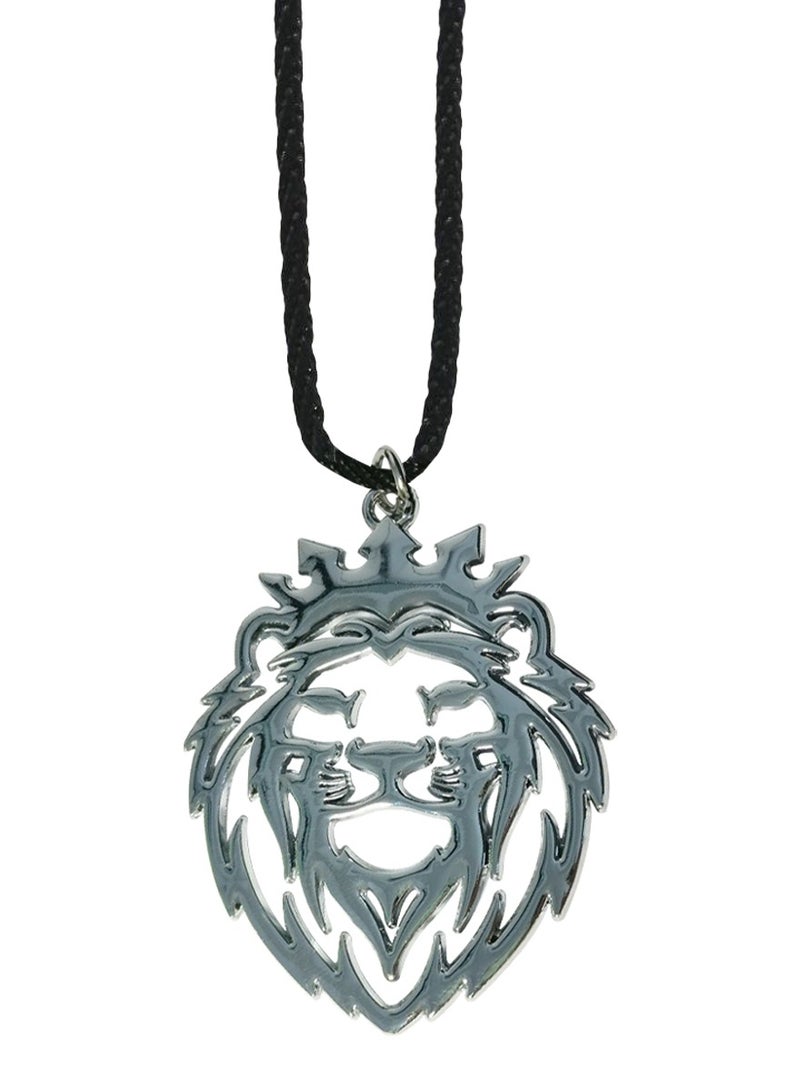 NMC Car Mirror Hanging Pendant Lion Face Fancy Pendant Metal Mini Car Decoration Chain  1 Pcs silver - Image 2