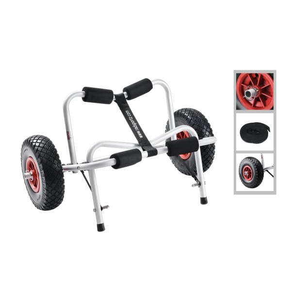 RAD Sportz Kayak Cart - Canoe Dolly with Airless Tires, Aluminum Frame, and 140lb Capacity for Transporting Jon Boats, Paddleboards, SUP by Rad Sportz (White) - Image 3