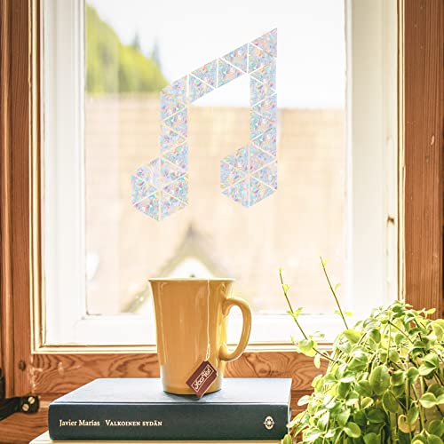 AREAWA 36 Pieces Triangle Window Decals for Bird Strikes - Anti-Collision Clings to Save Birds,Non Adhesive Vinyl Rainbow Suncatch Stickers, Easy Remove No Residue and Reusable - Image 5