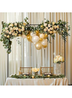 VUCATIN Metal Arch Backdrop Stand with Clamps Adjustable Over The Table Rod Stand Metal Table Arch for Wedding Birthday Party Anniversary Decoration Supplies (Black)  - Image 1