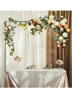 VUCATIN Metal Arch Backdrop Stand with Clamps Adjustable Over The Table Rod Stand Metal Table Arch for Wedding Birthday Party Anniversary Decoration Supplies (Black)  - Image 4