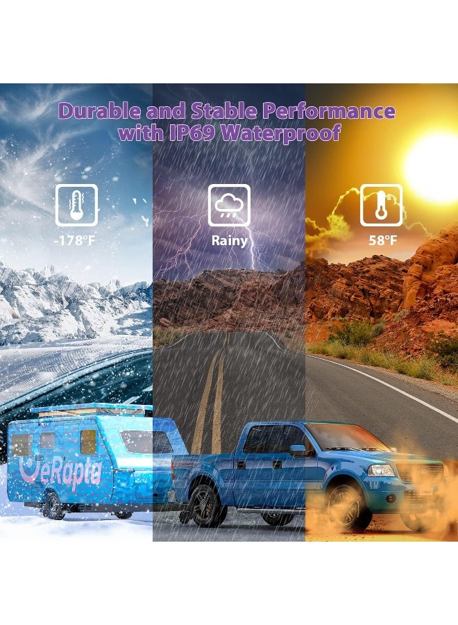 eRapta Reverse Camera 3.0 License Plate Backup Camera HD 149° Wide Rear View IP69K Waterproof IR Night Vision Easy Mount DIY Grid for Cars Trucks Pickups SUV RV Van Jeep - Image 4