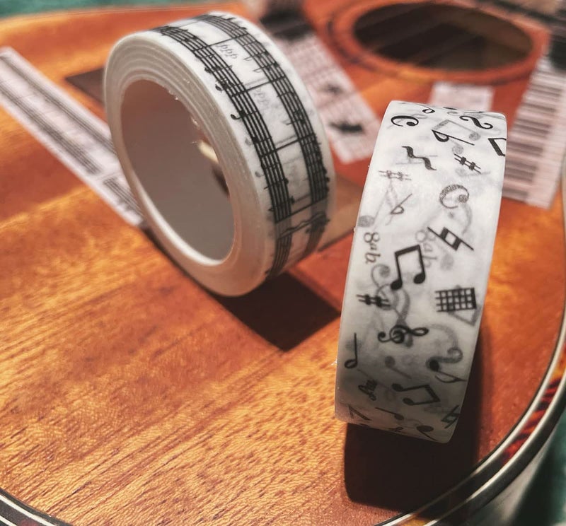 lovielf Black and White Piano Note Melody Keyboard Cat Staff Stave Score Music washi Tape Set of 4 Rolls - Decorative DIY Japanese Masking Scrapbook Notebook Planner | Length: 10m (10.93 Yards) - Image 5