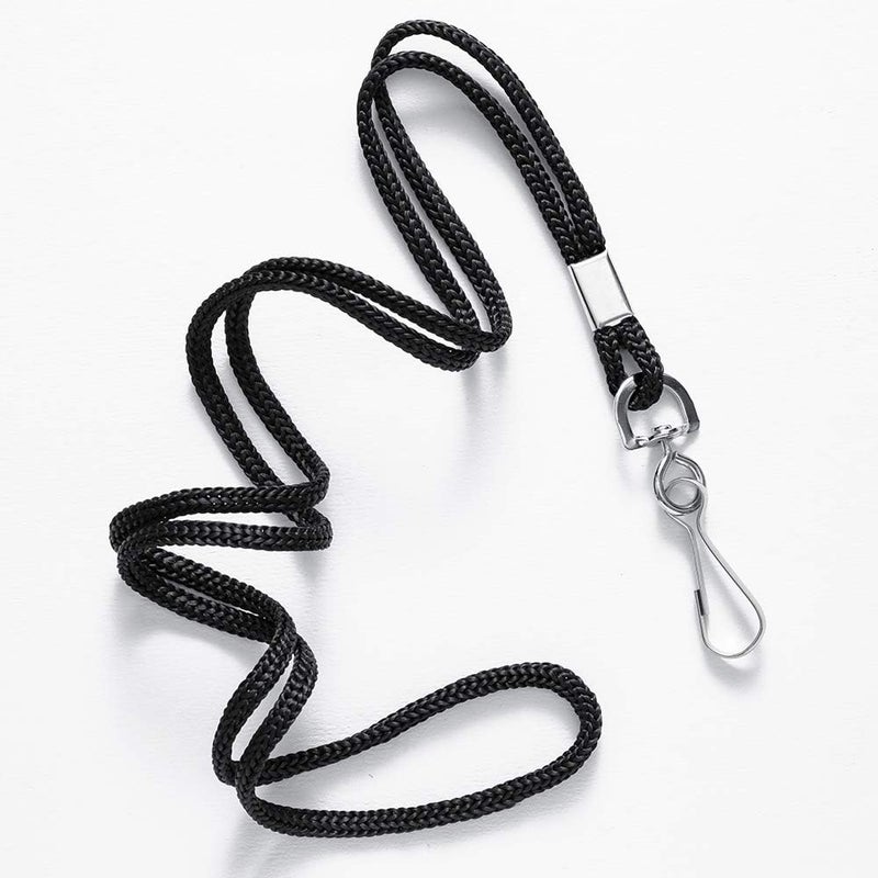 BAITEER 120 Pcs Black Lanyards Premium Bulk Lanyards Round 36" with Swivel J Hook for ID Name Badge Holder, VIP, School, Kids, Coach, Conference, Festival and Hang Keys - Image 3
