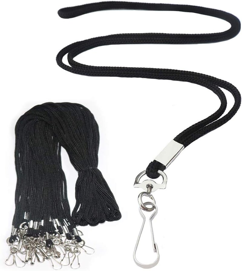BAITEER 120 Pcs Black Lanyards Premium Bulk Lanyards Round 36" with Swivel J Hook for ID Name Badge Holder, VIP, School, Kids, Coach, Conference, Festival and Hang Keys - Image 1