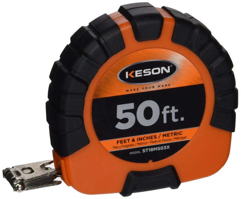 Keson ST18M503X Closed-ABS Housing Steel Tape Measures, Speed Rewind (Graduations: ft., in., 1/8 & cm, mm), 50-Foot / 15M - Image 3