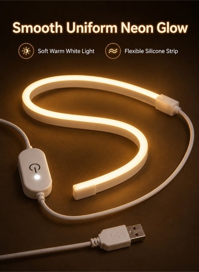 OULIYO 2-Meter LED Strip Light, USB Powered - Warm White Flexible TV Backlight, Waterproof and Super Bright Cabinet Lighting, Suitable for Bedrooms, Kitchens, Mirrors, Marine Decor, Etc. - Image 3