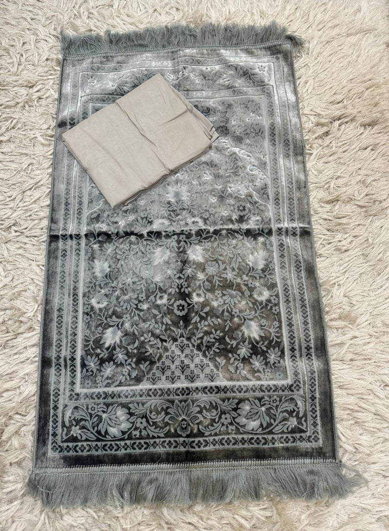 Turkish prayer rug set with soft cotton open sheet - Image 1