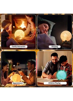 Yoawllty Moon Lamp with 16 Colors and 148 Combination Modes, 3D Moon LED Night Light Lamp Gift for Kids, Girls, Bedroom, Home Decor with Remote Control and Wood Stand  - Image 2