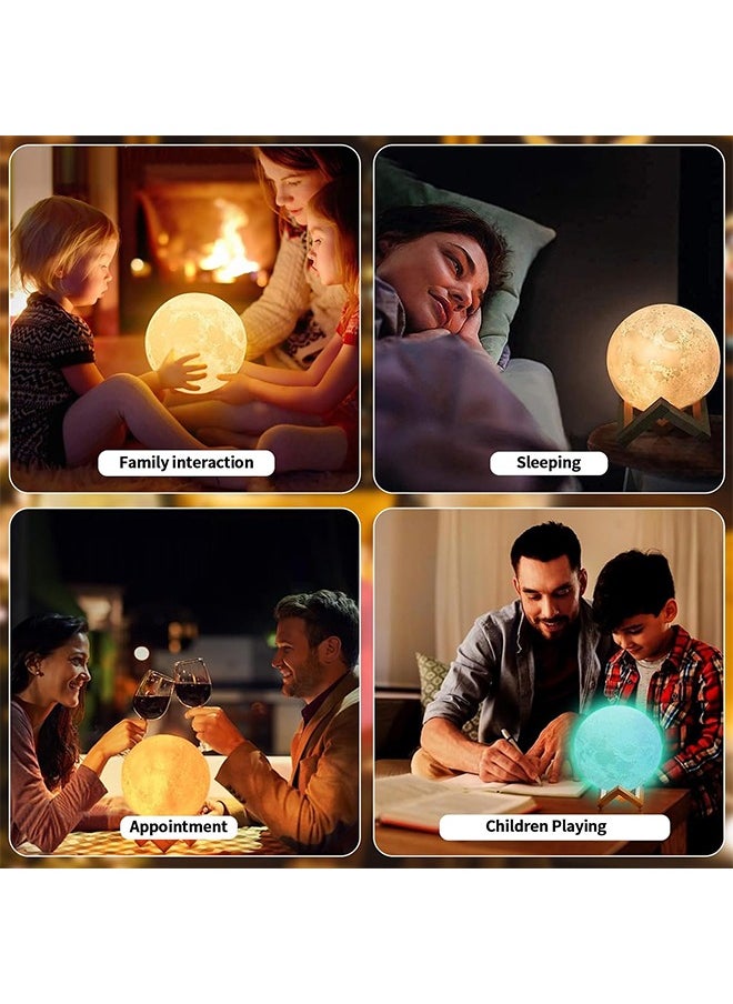 Yoawllty Moon Light with 16 Colors and 148 Combination Modes, 3D LED Moon Lamp for Kids, Home Bedroom Decor with Remote Control and Wood Stand  - Image 2