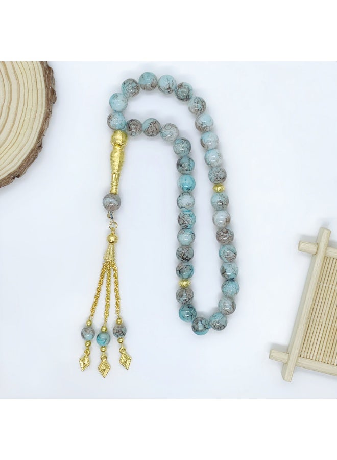 NIBEMINENT 33 Muslim Prayer Beads Blue/10mm 