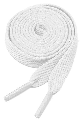 BCB Wear Skateboard Style Flat Shoelaces 1/2" Wide For All Shoes - 45" and 54" Lengths (White-54) - Image 3