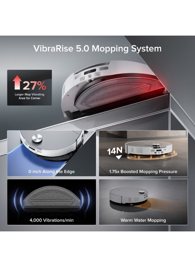 roborock Saros 20 Sonic Robot Vacuum and Mop, 36,000Pa Suction, AI Obstacle Avoidance, 3.14-inch Ultra Thin, Intelligent Dirt Detection, Zero Tangling Main Brush, Hot Water Mop & Dock Self Cleaning,White - Image 2