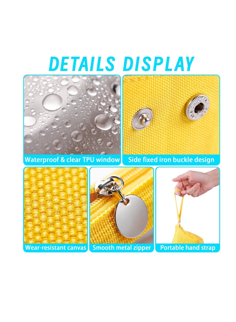 Excefore Big Capacity Pencil Pen Case, Large Pencil Pouch Clear Pen Bag, Portable Stationery Organizer, for College Teens Girls Back to School Supplies (Yellow)  - Image 2