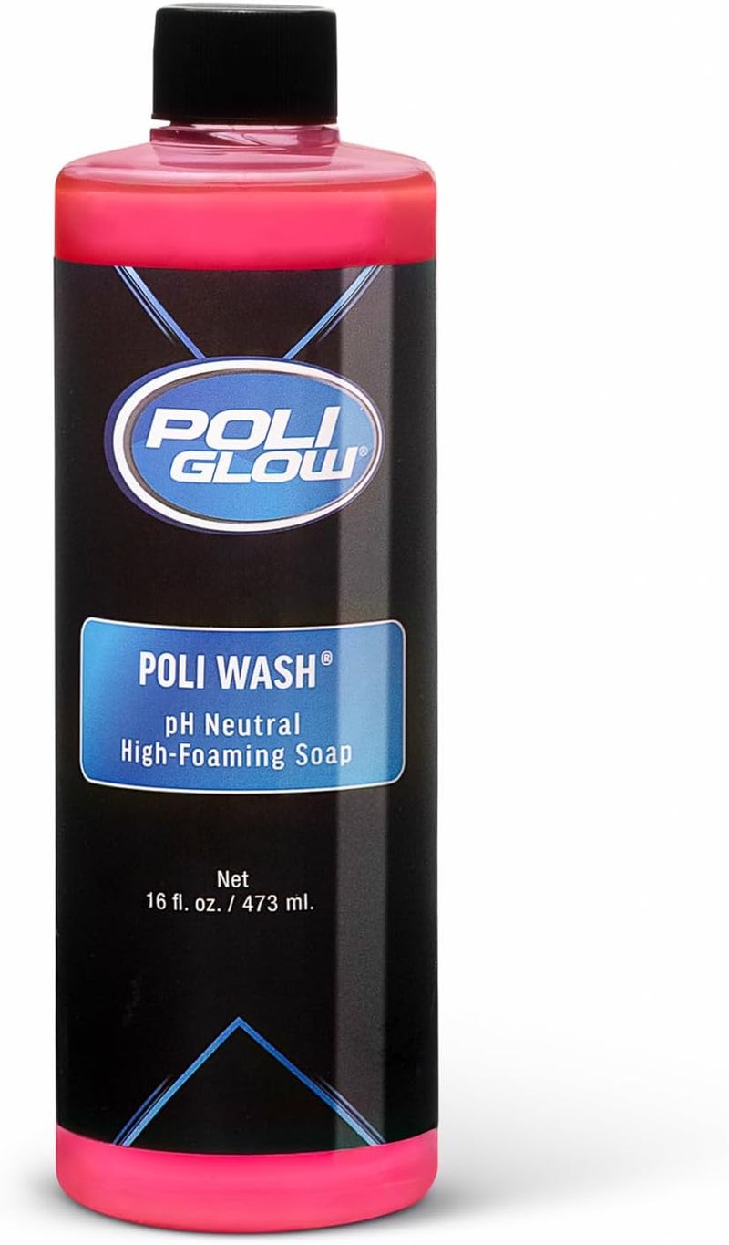 Poli Glow Poli Wash - صابون رغوي مركز للقوارب والمركبات الترفيهية، محايد للأس الهيدروجيني، آمن للطلاءات الخزفية، الألياف الزجاجية، الطلاء الشفاف، طبقة الجل، الألومنيوم، الأسطح المطلية، والبلاستيك، 16 أونصة - Image 2