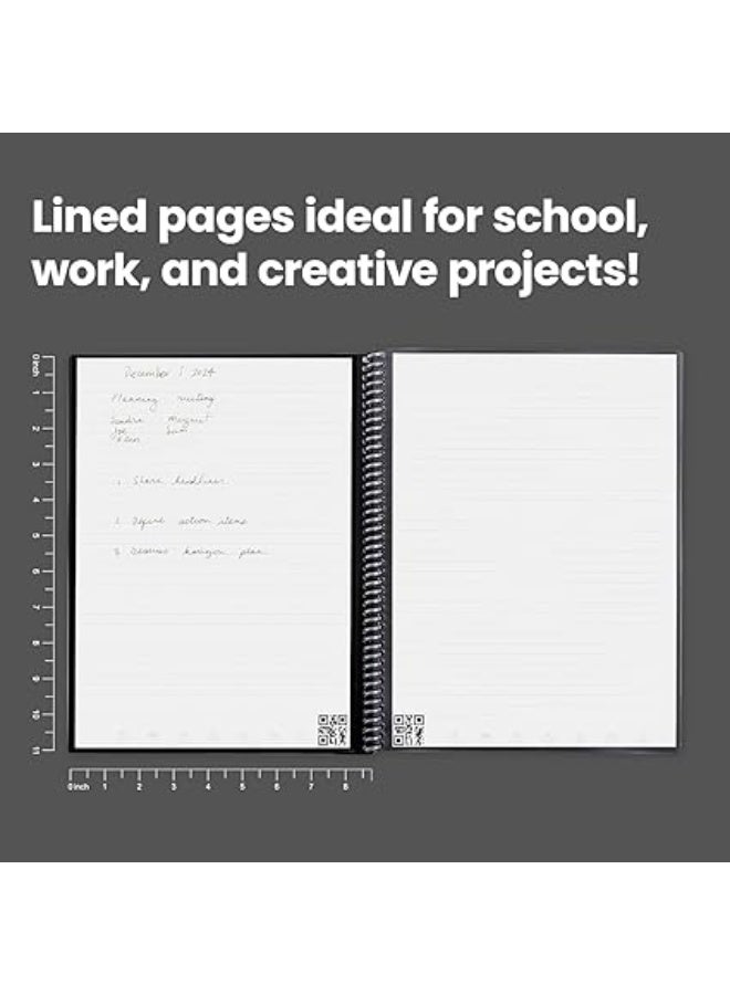 Rocketbook Smart Reusable Notebook - Lined Eco-Friendly with 1 Pilot Frixion Pen & Microfiber Cloth Included Lunar Winter Cover, Camo Notebook, Letter Size (8.5" x 11") - Image 4