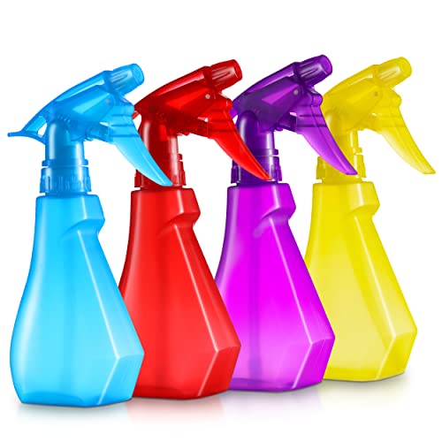 DilaBee (4-Pack, 8oz Plastic Empty Spray Bottles for Cleaning Solutions, Plants, Cooking, BBQ. Small Spray Bottle for Hair, Plant Mister, Mini Squirt Bottle for Cat - Food-Grade BPA-Free - Multicolor - Image 1