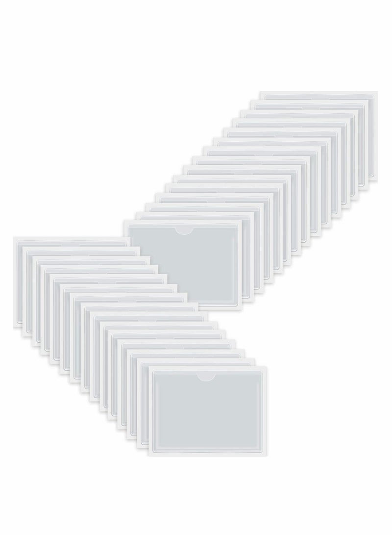 Excefore Self-Adhesive Index Card Pockets with Top Open for Loading - Ideal Card Holder for Organizing and Protecting Your Index Cards - Crystal Clear Plastic, 3.6 x 4.8 Inches 30-Pack - Image 1