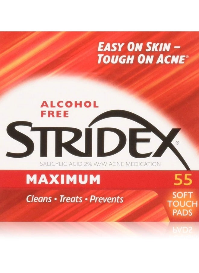 Stridex - Stri-dex Pads Maximum Strength, 3 Pack of 55 Pads - Image 1