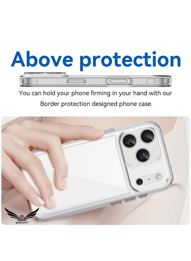 بورتوني جراب iPhone 17 Pro Max شفاف، نحيف مقاوم للخدش ومضاد للسقوط، جراب iPhone 17 Pro Max واقي مقاوم للصدمات لهاتف iPhone 17 Pro Max مقاس 6.9 بوصة - Image 3