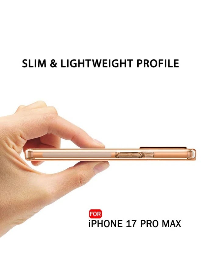 بورتوني جراب iPhone 17 Pro Max شفاف، نحيف مقاوم للخدش ومضاد للسقوط، جراب iPhone 17 Pro Max واقي مقاوم للصدمات لهاتف iPhone 17 Pro Max مقاس 6.9 بوصة - Image 5
