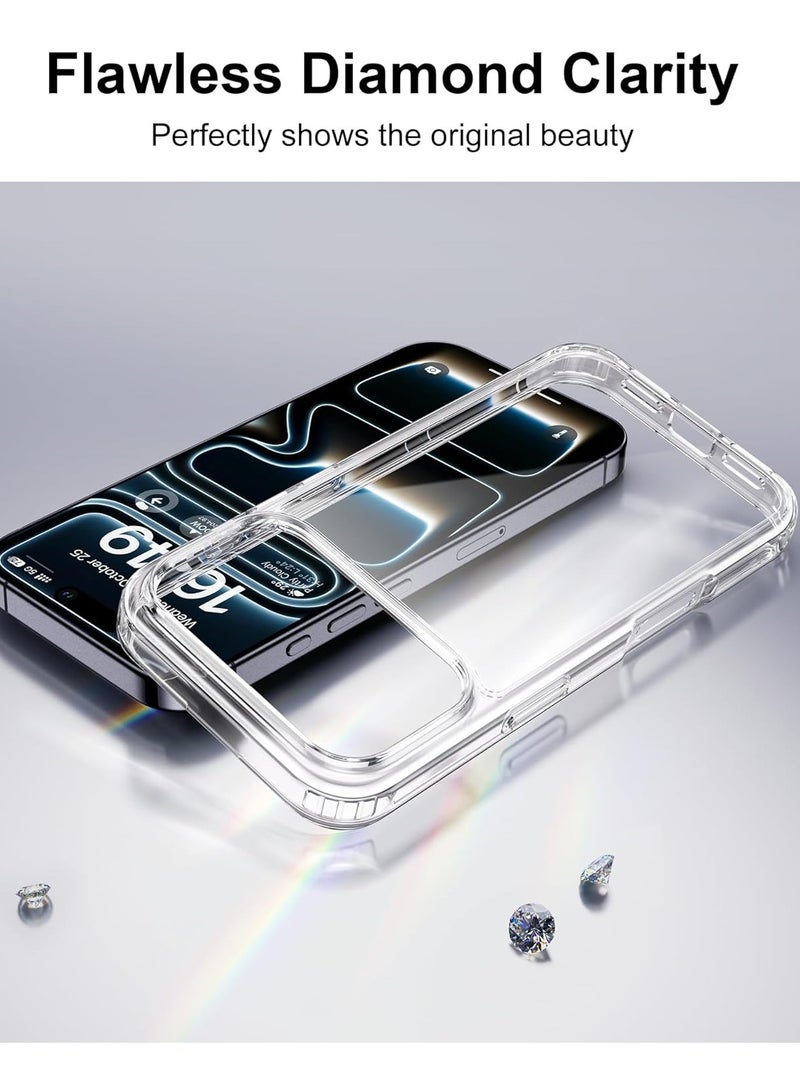 بورتوني جراب iPhone 17 Pro Max شفاف، نحيف مقاوم للخدش ومضاد للسقوط، جراب iPhone 17 Pro Max واقي مقاوم للصدمات لهاتف iPhone 17 Pro Max مقاس 6.9 بوصة - Image 3