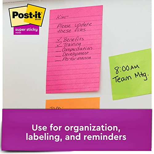Post It Post-it Super Sticky Notes, 4" x 6", Miami Collection, 4 Pads per Pack, 45 Sheets per Pad, Lined (4621-SSMIA) - Image 5