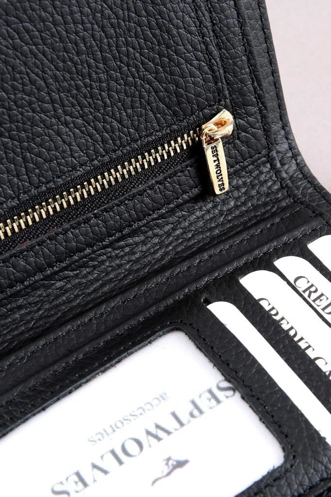 Septwolves Paris Gold Detailed Women's Card Holder and Wallet
