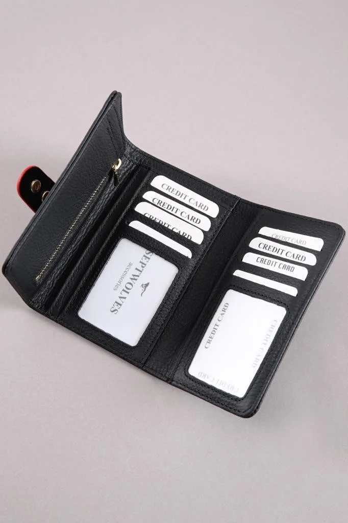 Septwolves Paris Gold Detailed Women's Card Holder and Wallet