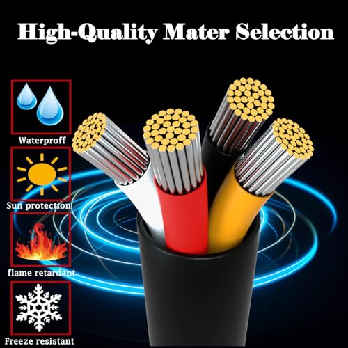 striveday 18 Gauge Wire, 4-Conductor Electrical Wire. 18 AWG Stranded Flexible PVC Tinned Copper 18/4 Cord Extension Cable is Used for LED Lamp Lighting, Automotive, Speaker, Audio, Power, etc. (33FT - 10M). - Image 2